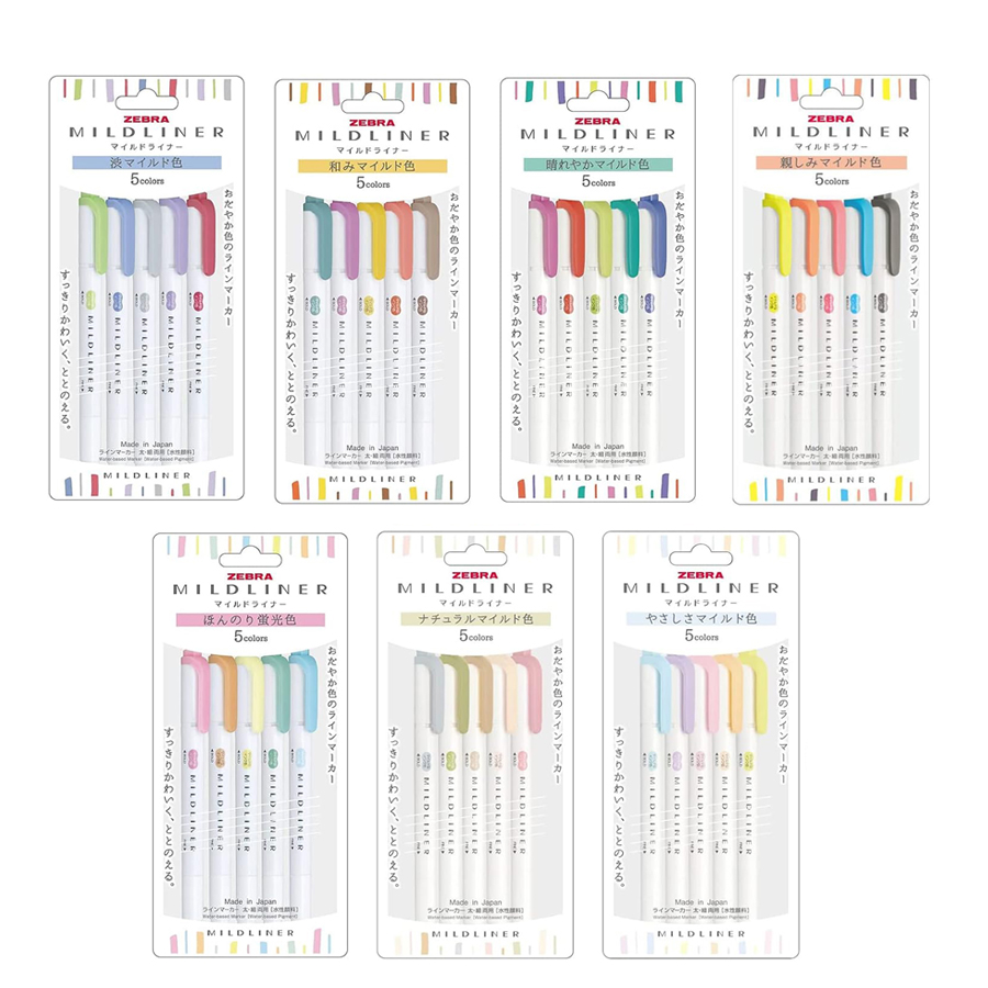 Zebra Pen Mildliner - Zebra Mildliner Highlighter Pastel Full Set