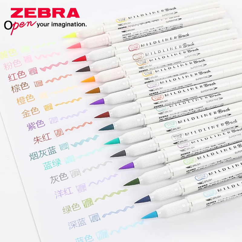 Zebra Pen Mildliner - Japan ZEBRA Double-ended Marker Brush Pen