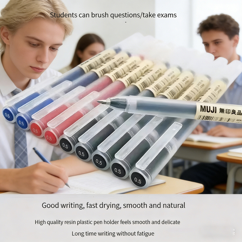Muji Stationery Gel Pen - 6/8Pcs MUJIs Ballpoint Pen Set, 0.38/0.5mm