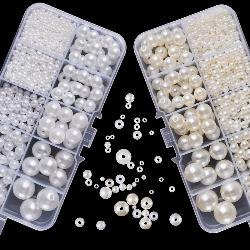 Resin Crafts - 800pcs Artificial Faux Pearl Resin Beads