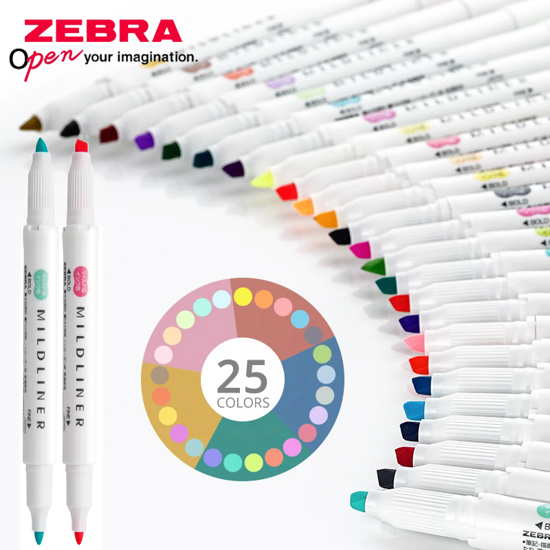 Zebra Pen Mildliner - 25 Colors Japan ZEBRA Mildliner Highlighter