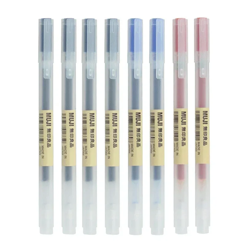 Muji Stationery Gel Pen - 6/8Pcs/Set MUJIs Gel Pen Black/Red/Blue 0.38/0.5mm