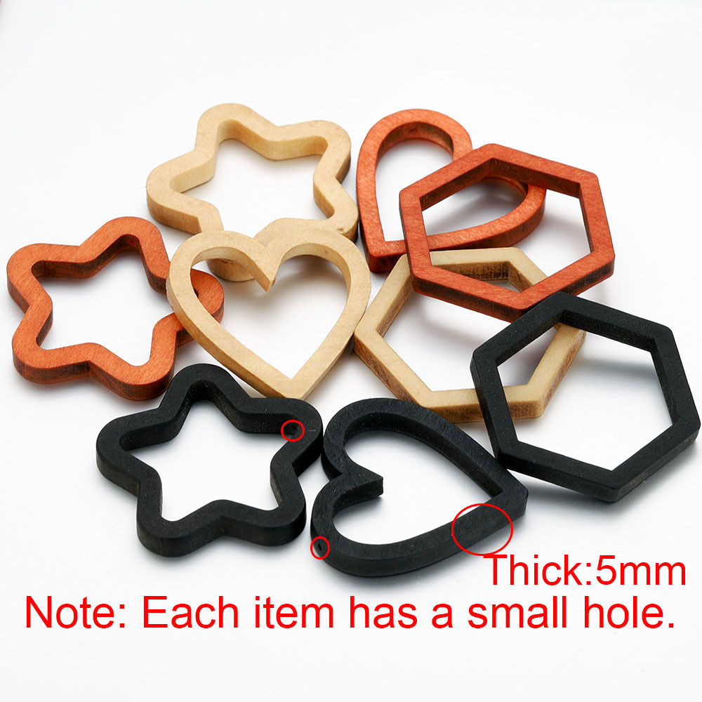 10pcs Wood Heart Square Silico - Resin Crafts recension och pris
