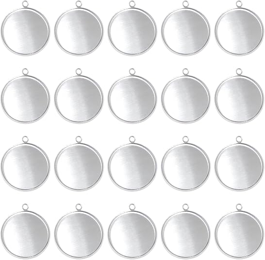 20 Pieces Stainless Steel Roun - Resin Crafts recension och pris