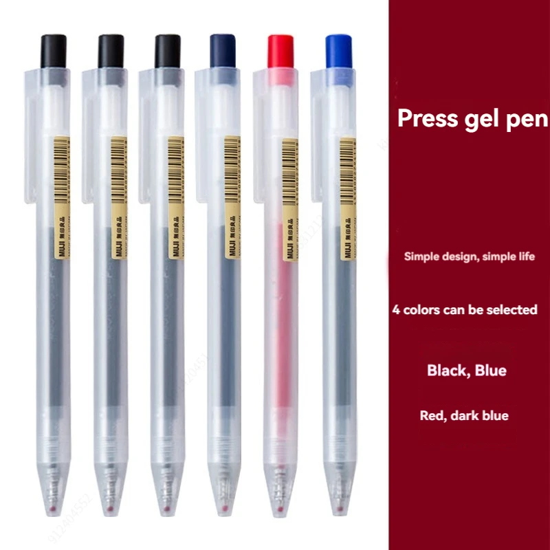0.5mm Press Gel Pen Blue/Black - Muji Stationery Gel Pen recension och pris