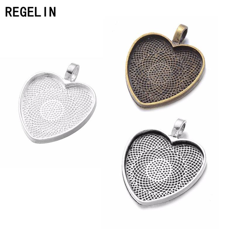 REGELIN Heart Cabochons Settin - Bezels Set Pendant recension och pris