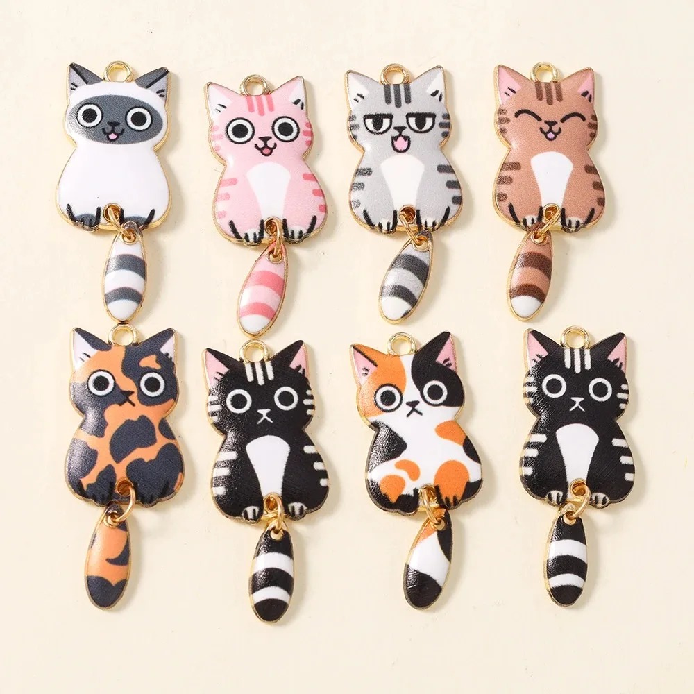 10Pcs 16×39mm Cute Cartoon Cat - Resin Craft Supplies recension och pris