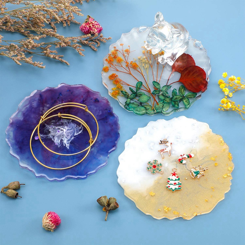 6 Pieces Resin Coaster Mold La - Geode Mold Silicone recension och pris