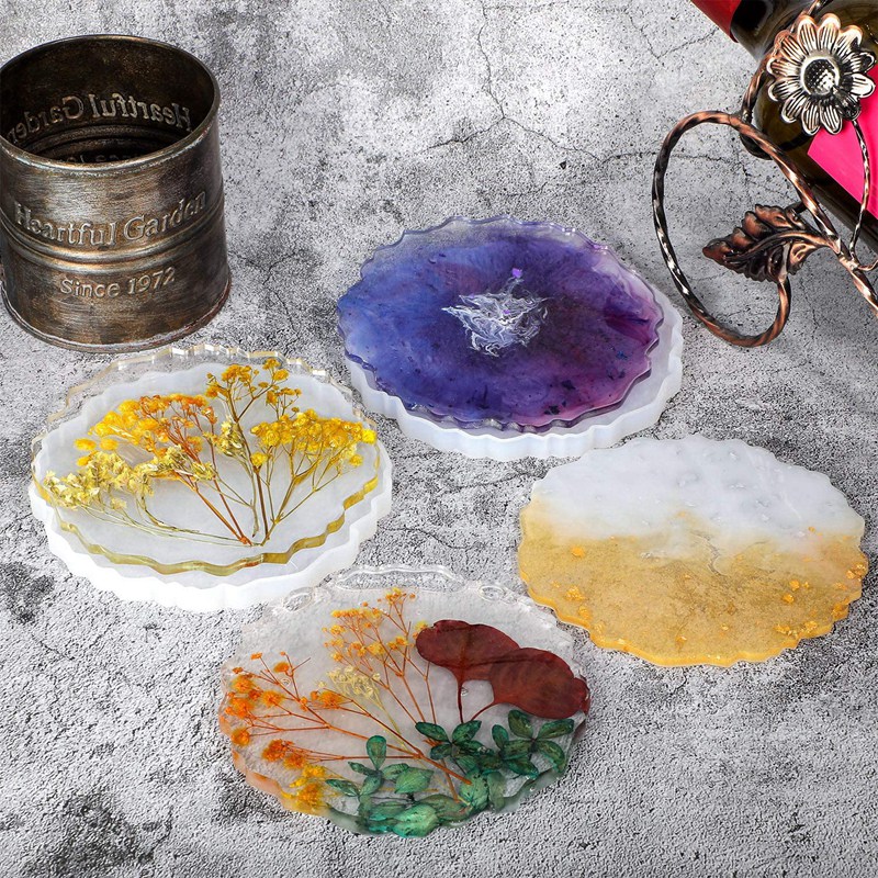 6 Pieces Resin Coaster Mold La - Geode Mold Silicone recension och pris